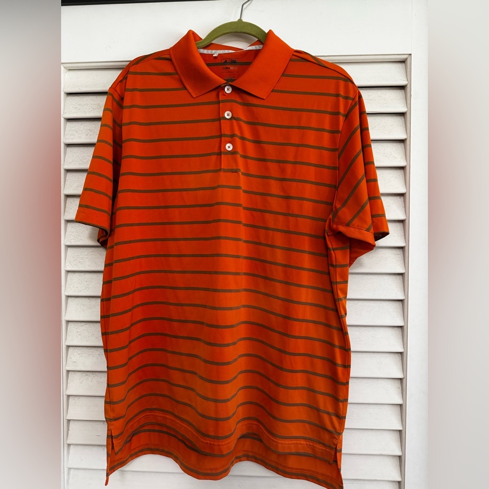 Adidas Orange Golf Polo Shirt ClimaCool
